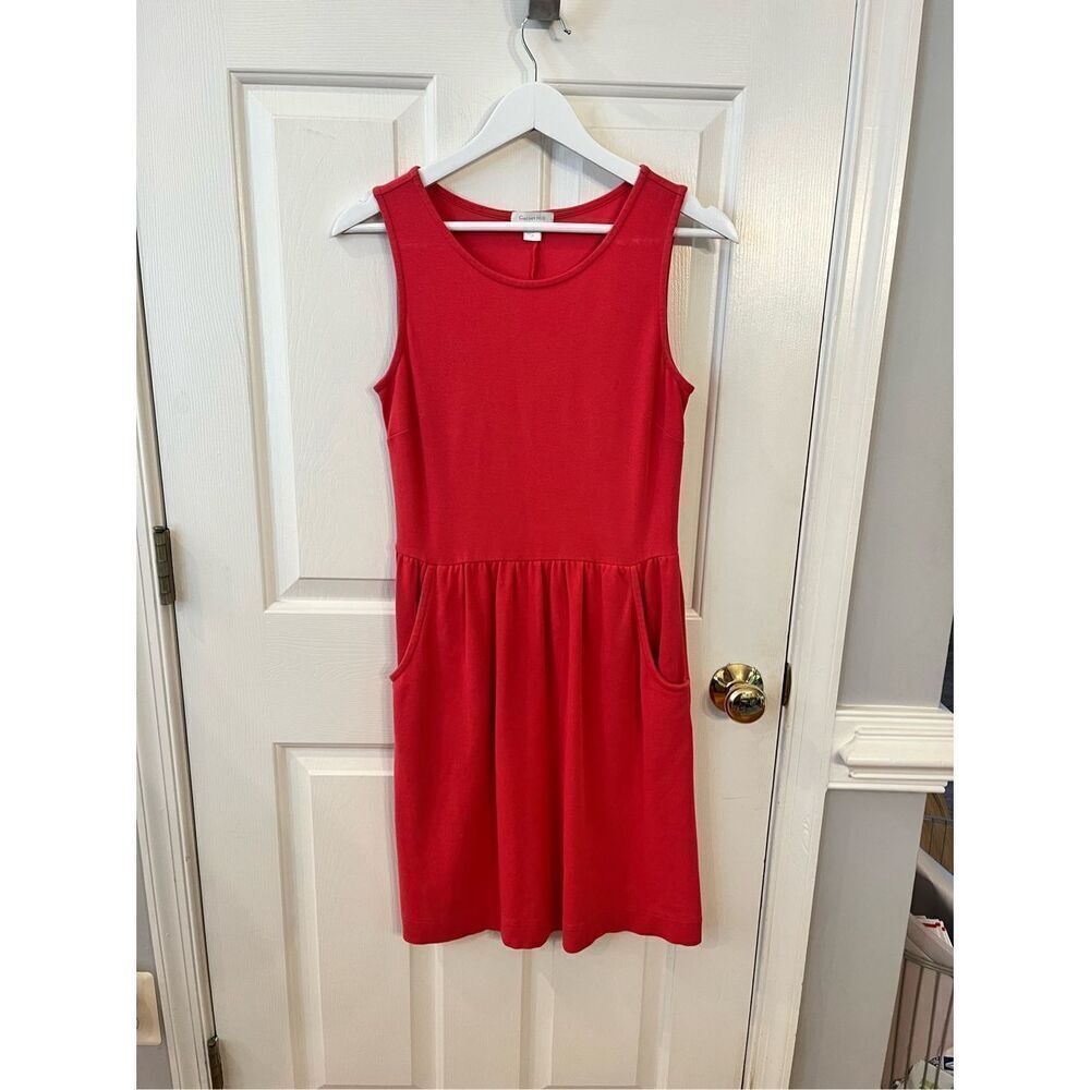 Garnet Hill Pink Salmon Sun Washed Tank Dress w/ Pockets sz 2 NWOT